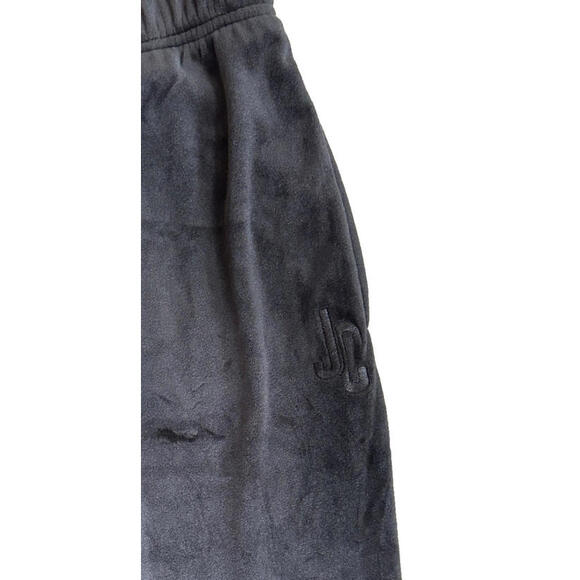 Juicy Couture Wide Leg Black Velour Pull On Womens Plus 1X Track Pants Logo Y2K - Picture 2 of 6